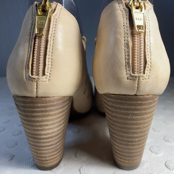 LADIES CLARKS OKENA POSH LEATHER ZIP CASUAL PEEP TOE HEELED MULES - Picture 4 of 16